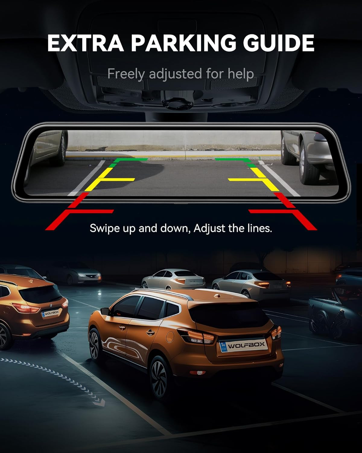 G840S 12" 4K Rear View Mirror Camera, 2160P Full HD Smart Mirror Dash Cam for Cars & Trucks, Mirror Front and Rear View Dual Cameras, Night Vision, Parking Assistance, Included 32GB Card & GPS