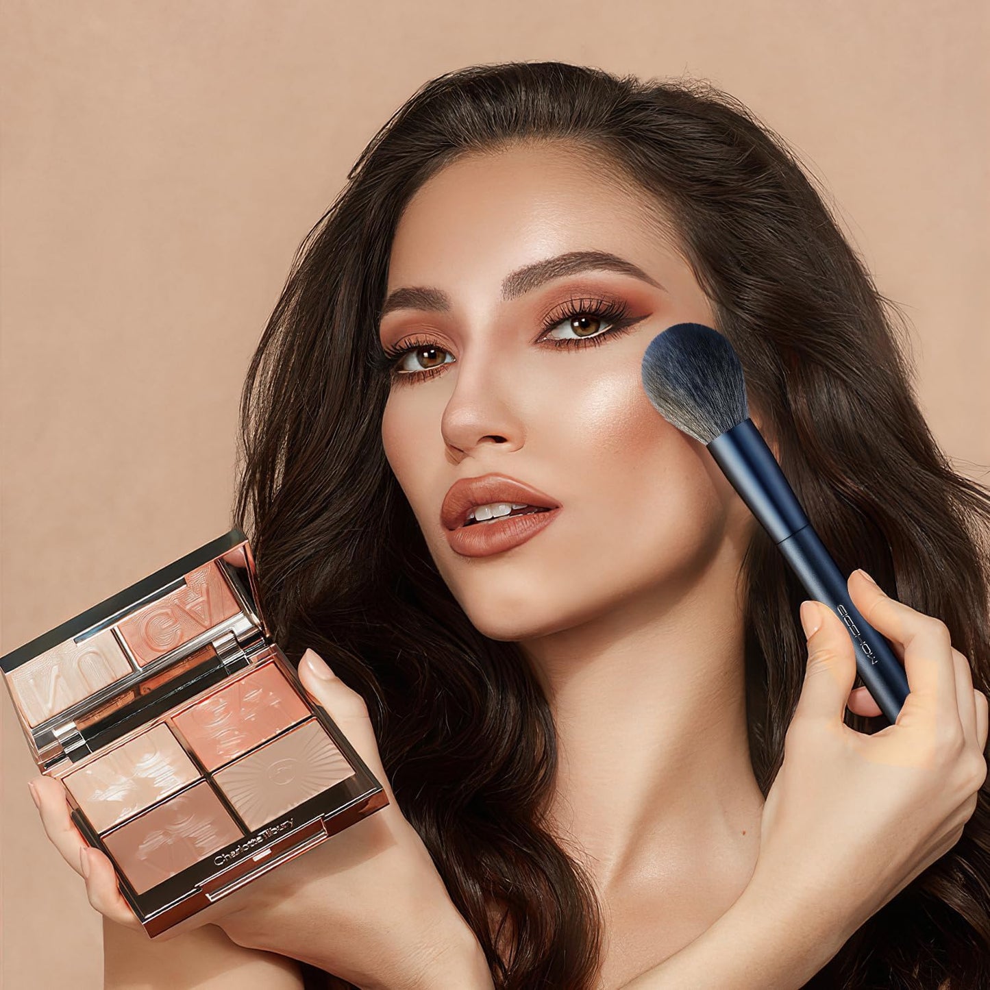 Makeup Brush Set, 15 Piece Professional Makeup Brushes Kit with Corn Silk Fiber Vegan Brushes for Foundation Powder Concealers Eye Shadows Liquid Kabuki Brushes (TOURMALINE BLUE)