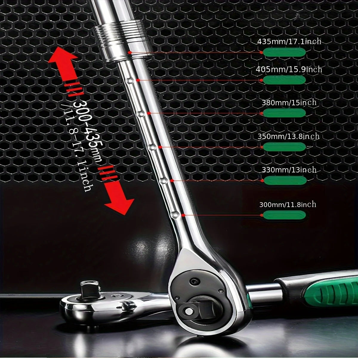 Professional 1/4" Drive Socket Ratchet Set - 72-Tooth Precision with Extendable Handle & Quick-Release
