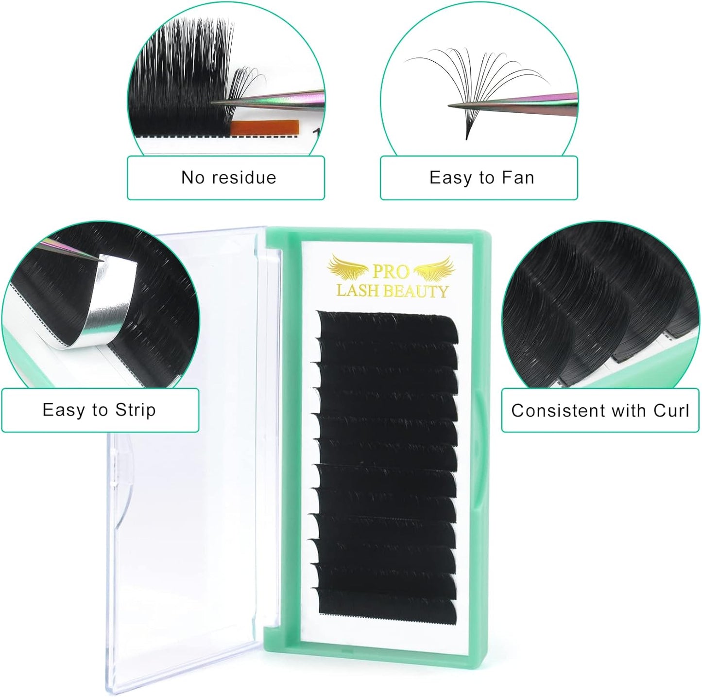 Easy Fan Volume Lashes C-0.05-14 Volume Lash Extensions Rapid Blooming Lashes 9 to 20 Mm Mega Volume Lash Extensions C D Curl Flowering Lash Extensions Rapid Blooming Eyelash Extensions(C-0.05,14Mm)
