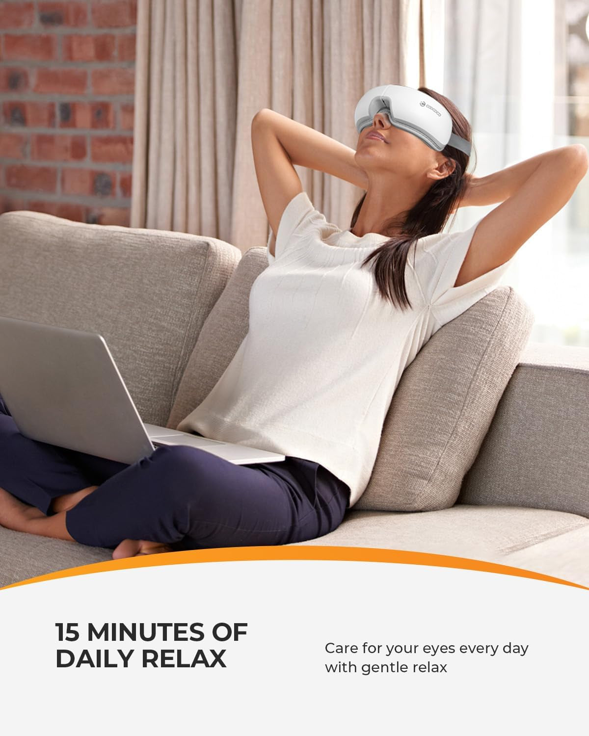 Heated Eye Mask, Electric Eye Care Device, Mothers Day Gifts for Mom, Birthday Gifts for Women, Men, Wife, Rechargeable Eye Relaxing Mask for Eye Relaxation, Improve Sleep, White