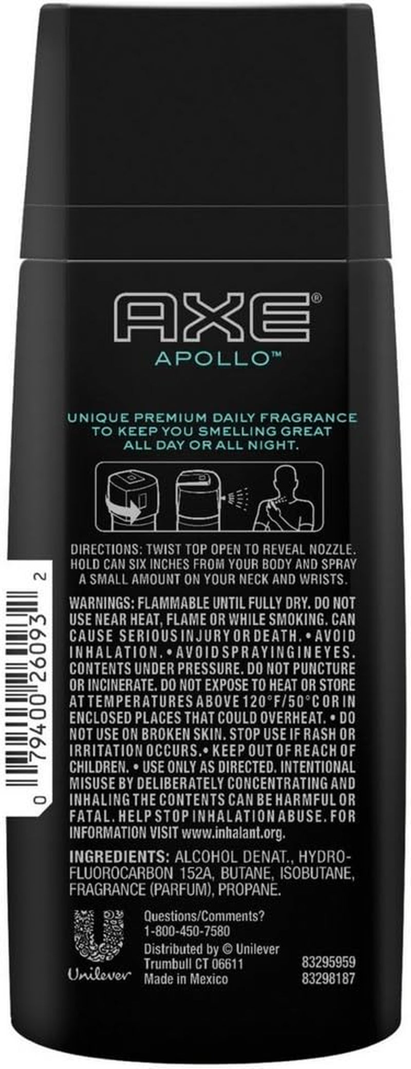Deodorant Bodyspray, Apollo 4 Oz by (Pack of 3)