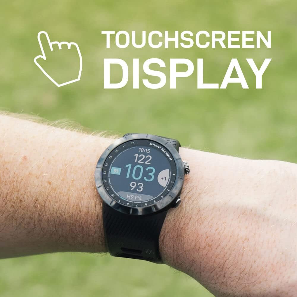 Shot Scope X5 Golf GPS Watch - Premium GPS Watch with Automatic Performance Tracking | Distances, Hazards, Doglegs & Layups (Presitge Black)
