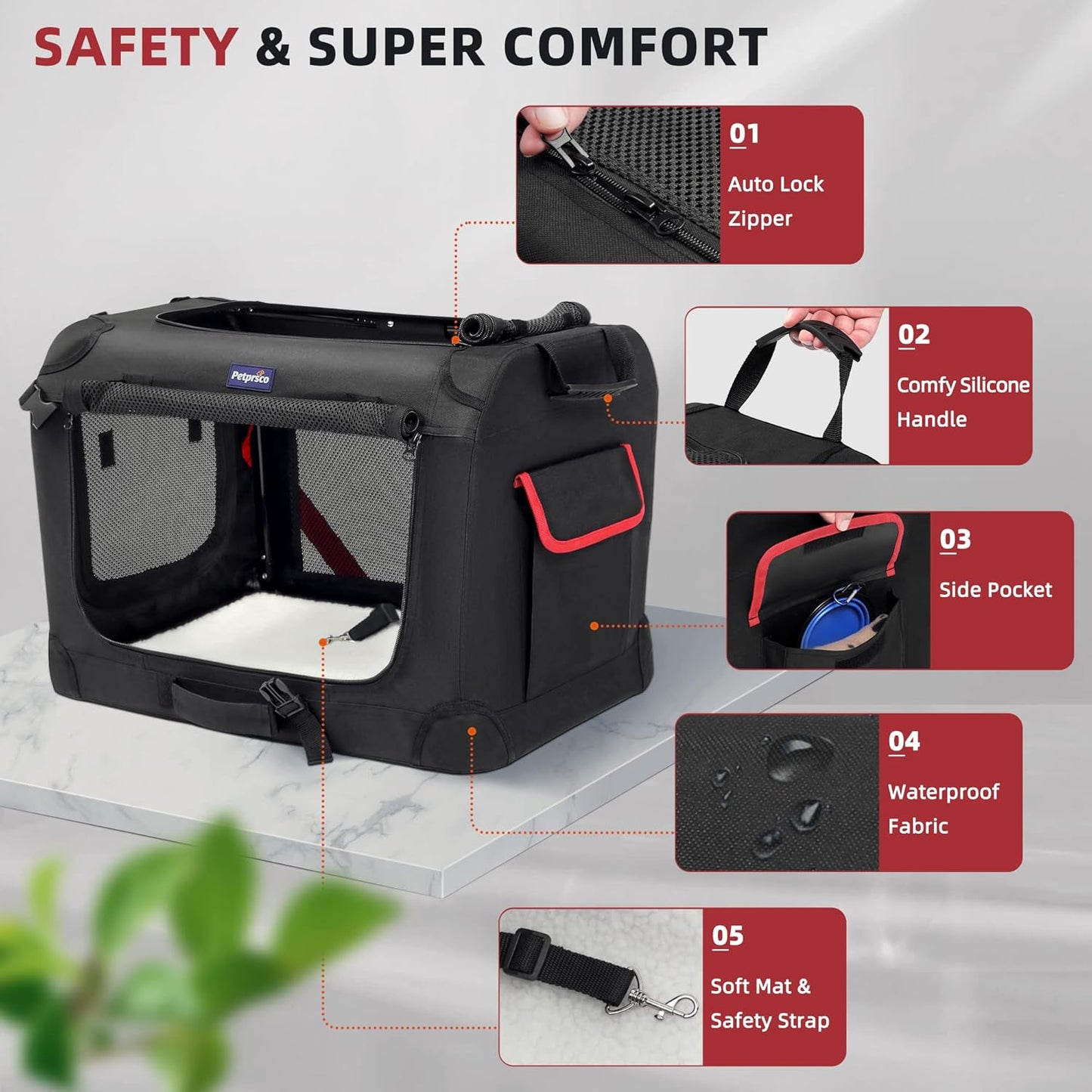Extra Large Cat Carrier for 2 Cats Small Medium Dogs,Soft Sided Pet Carrier 24X17X17 for Car Travel with Collapsible Litter Box, Warm Blanket, Foldable Bowl and Washable Pad