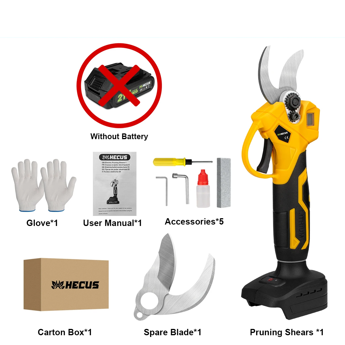 GISAM 30mm Brushless Electric Pruning Shears - 2-Speed Cordless Garden Scissors for Tree & Bonsai Care (Tool Only - Makita 18V Battery Compatible)