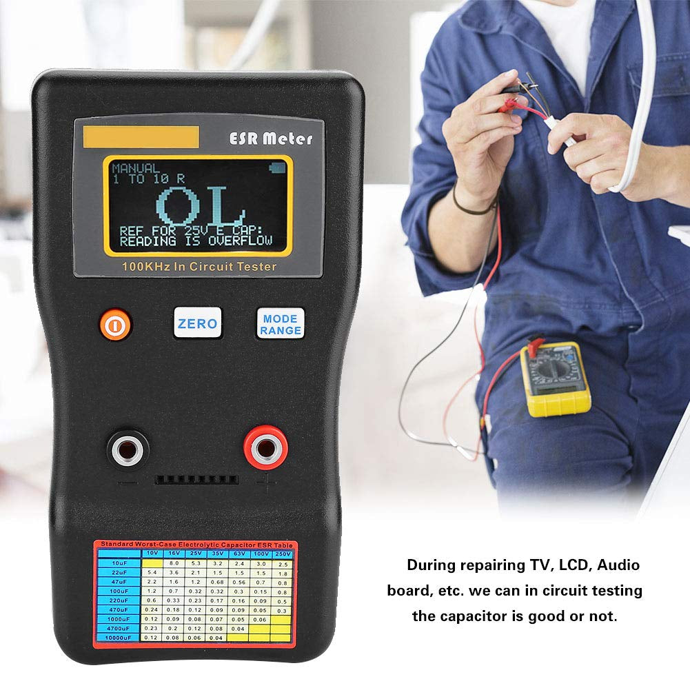 ESR Capacitance Meter, MESR-100 Auto Ranging in Circuit Tester for TV, LCD and Audio Board