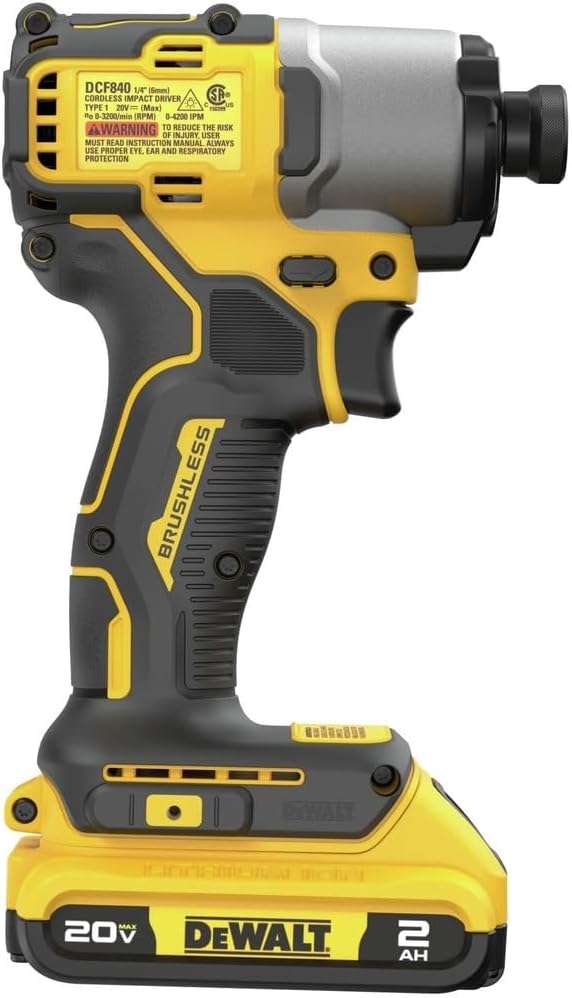 Dewalt DCF840D1 20V MAX Brushless Cordless Impact Driver - 1/4" Lightweight Variable Speed with LED