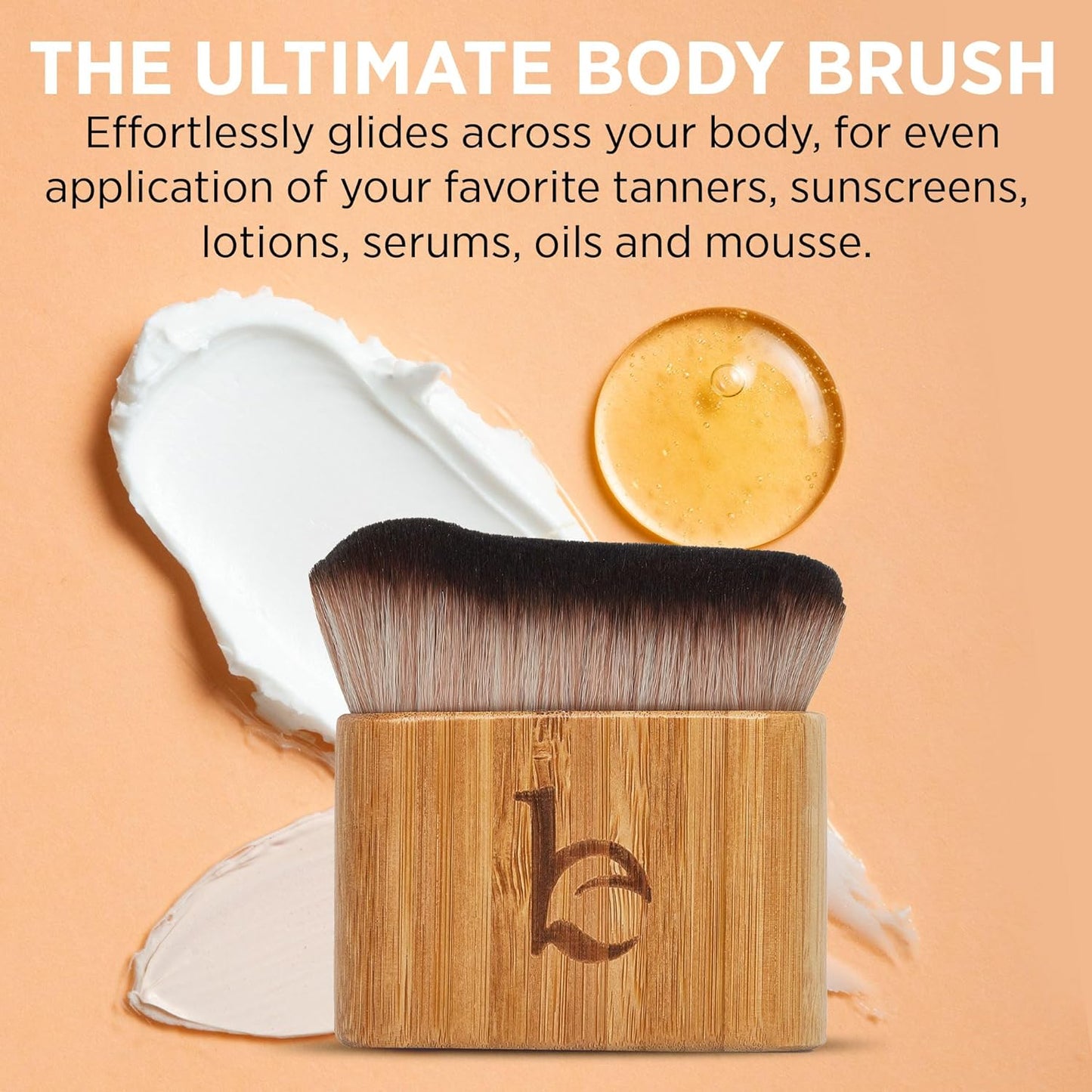 Ultra Soft Self Tanner Brush - Kabuki Brush for Body Foundation & Makeup, Blending Applicator for Tanner, Self Tanning Mitt, Achieves Sunless Streak-Free Fake Tan, Durable, Easy to Clean