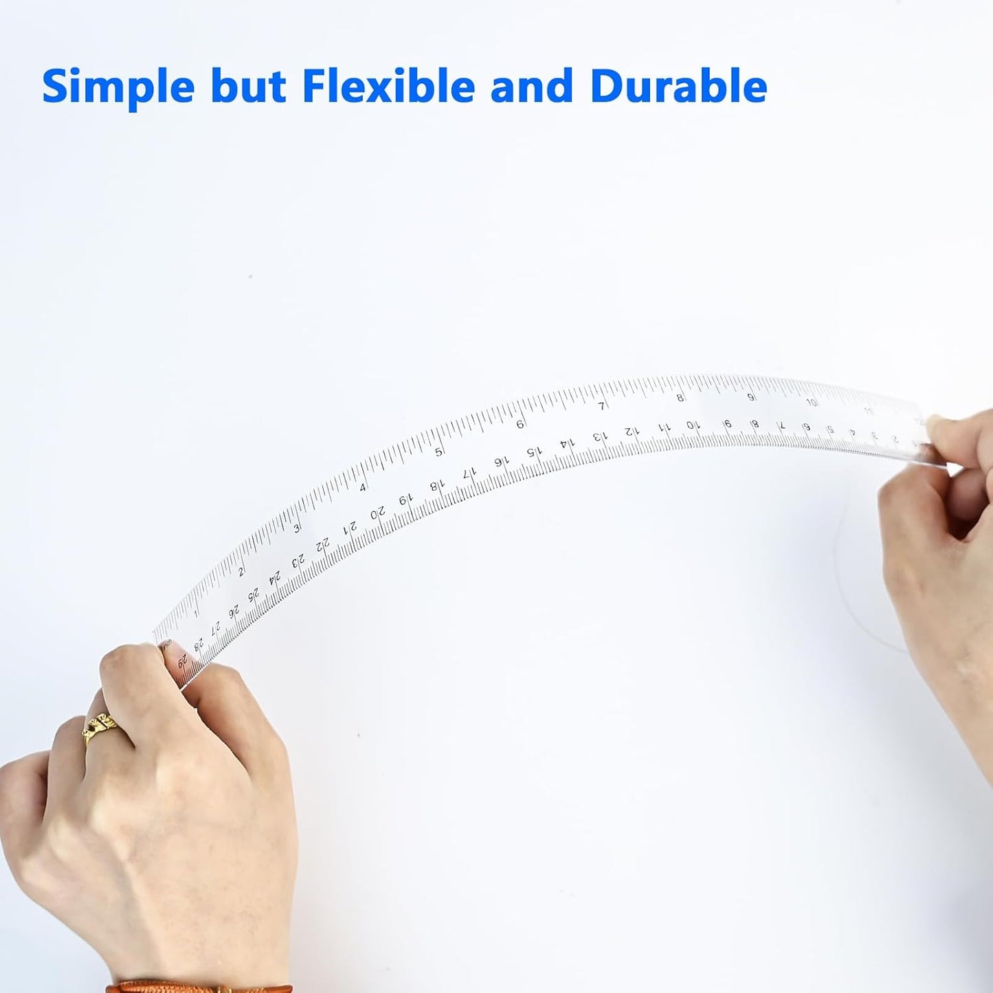 Clear Plastic Ruler 30cm 12 Pack, Plastic Ruler for School Supplies, Metric Ruler & Clear Ruler with Centimeters/Inches