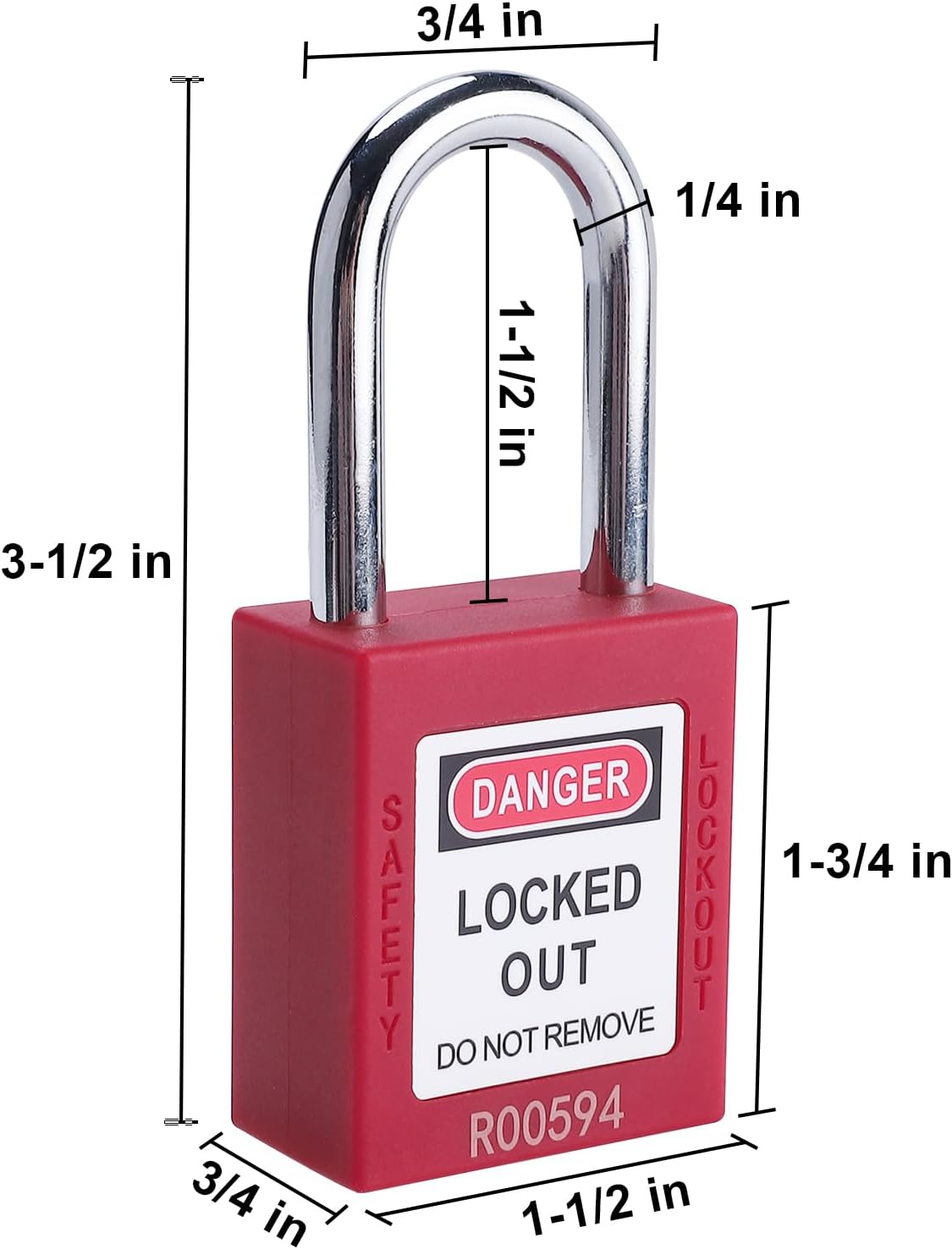 Lockout Tagout Locks, 5 Red Loto Locks Keyed Alike, Lock Out Tag Out Safety Padlocks, 2 Keys per Lock
