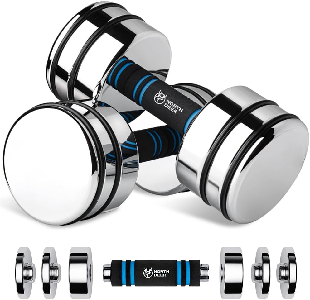 Steel Dumbbells – Ultracompact & Adjustable Chrome Dumbbells