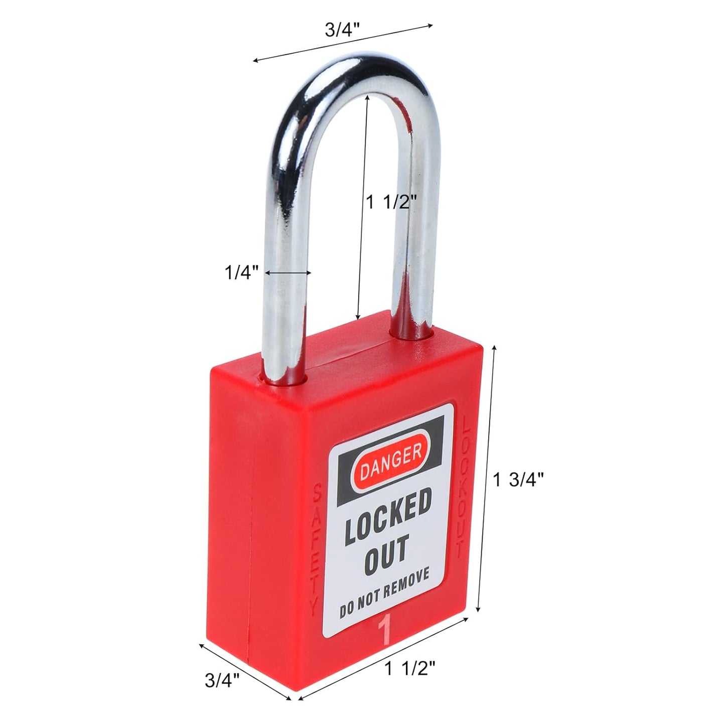 Lockout Tagout Safety Padlocks – Red Plastic Body, Stainless Steel Shackle, Keyed Alike, 2 Keys per Lock, Bulk 30/40 Packs, 2-Day Shipping Included