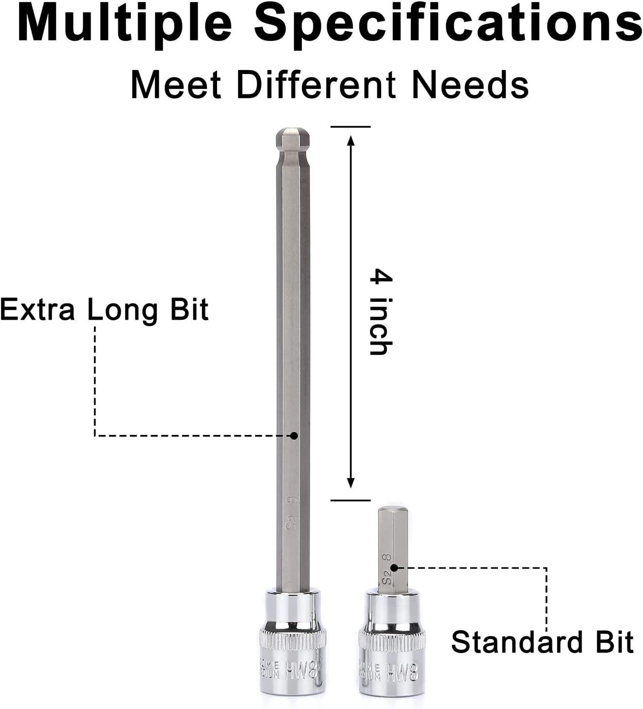 Mayouko 107-Piece Master Bit Socket Set - 1/4", 3/8" & 1/2" Drive with Torx, Hex, Ball End & SAE/Metric Bits