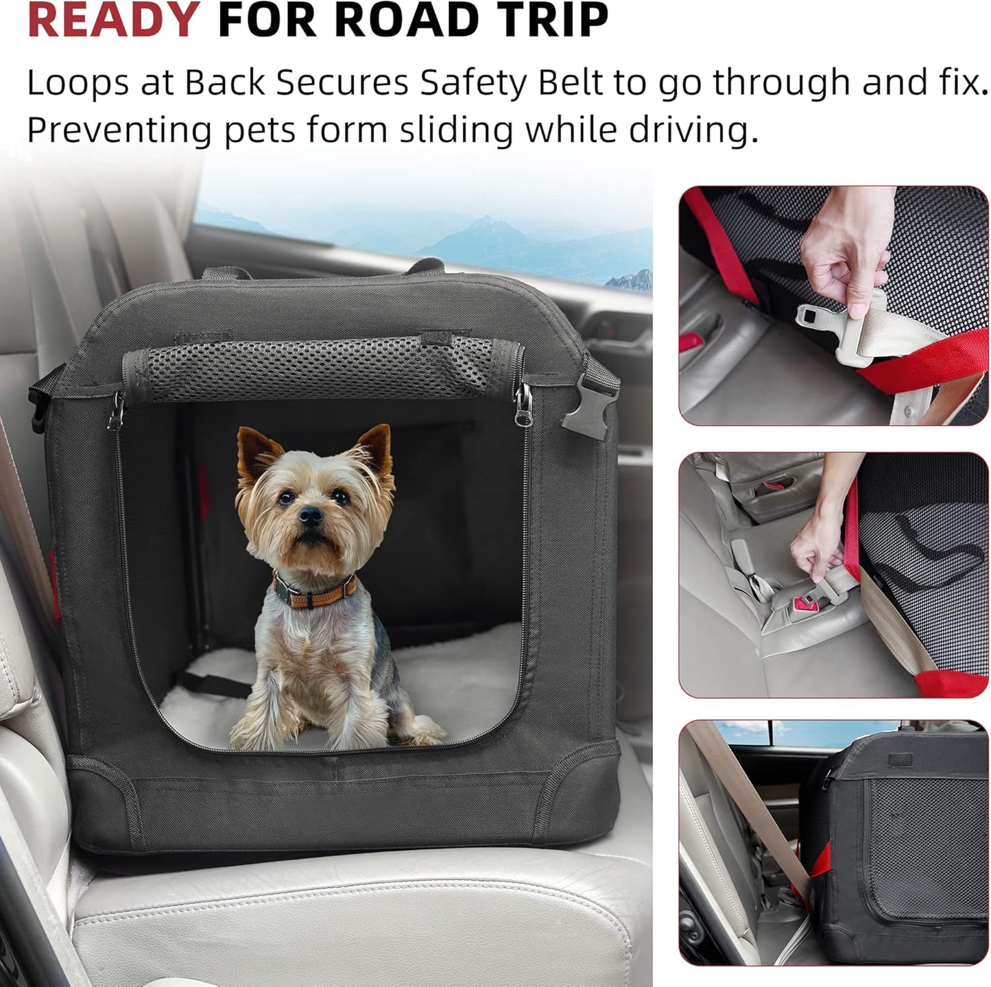 Extra Large Cat Carrier for 2 Cats Small Medium Dogs,Soft Sided Pet Carrier 24X17X17 for Car Travel with Collapsible Litter Box, Warm Blanket, Foldable Bowl and Washable Pad