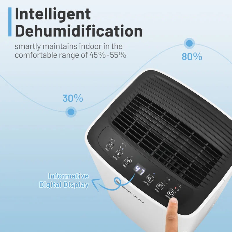 30 Pints 1500 Sq. Ft Portable Dehumidifier for Medium to Large Spaces