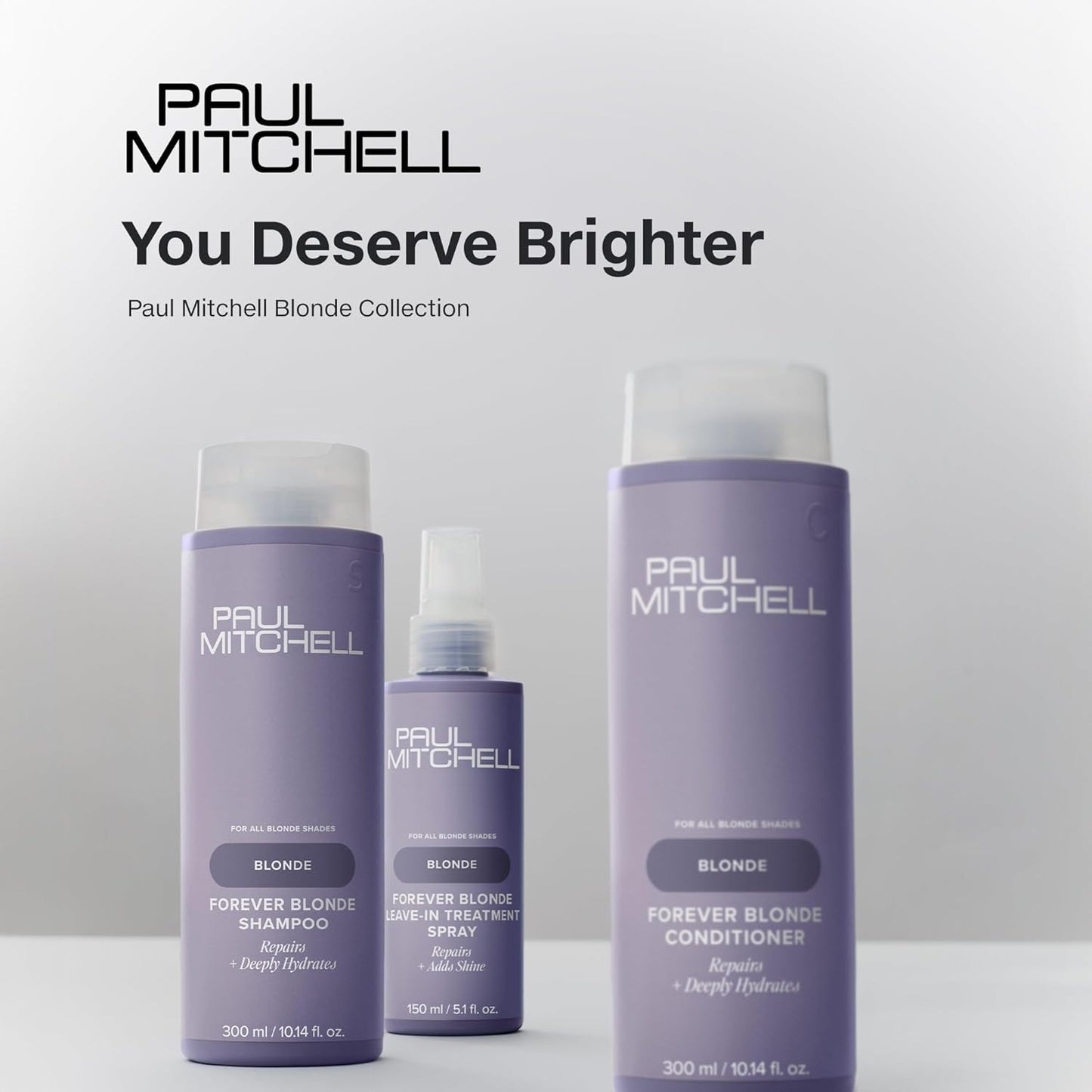 Paul Mitchell Forever Blonde Leave-In Treatment Spray, Repairs + Adds Shine, Ideal for Bleached + Lightened Hair, 150 Ml
