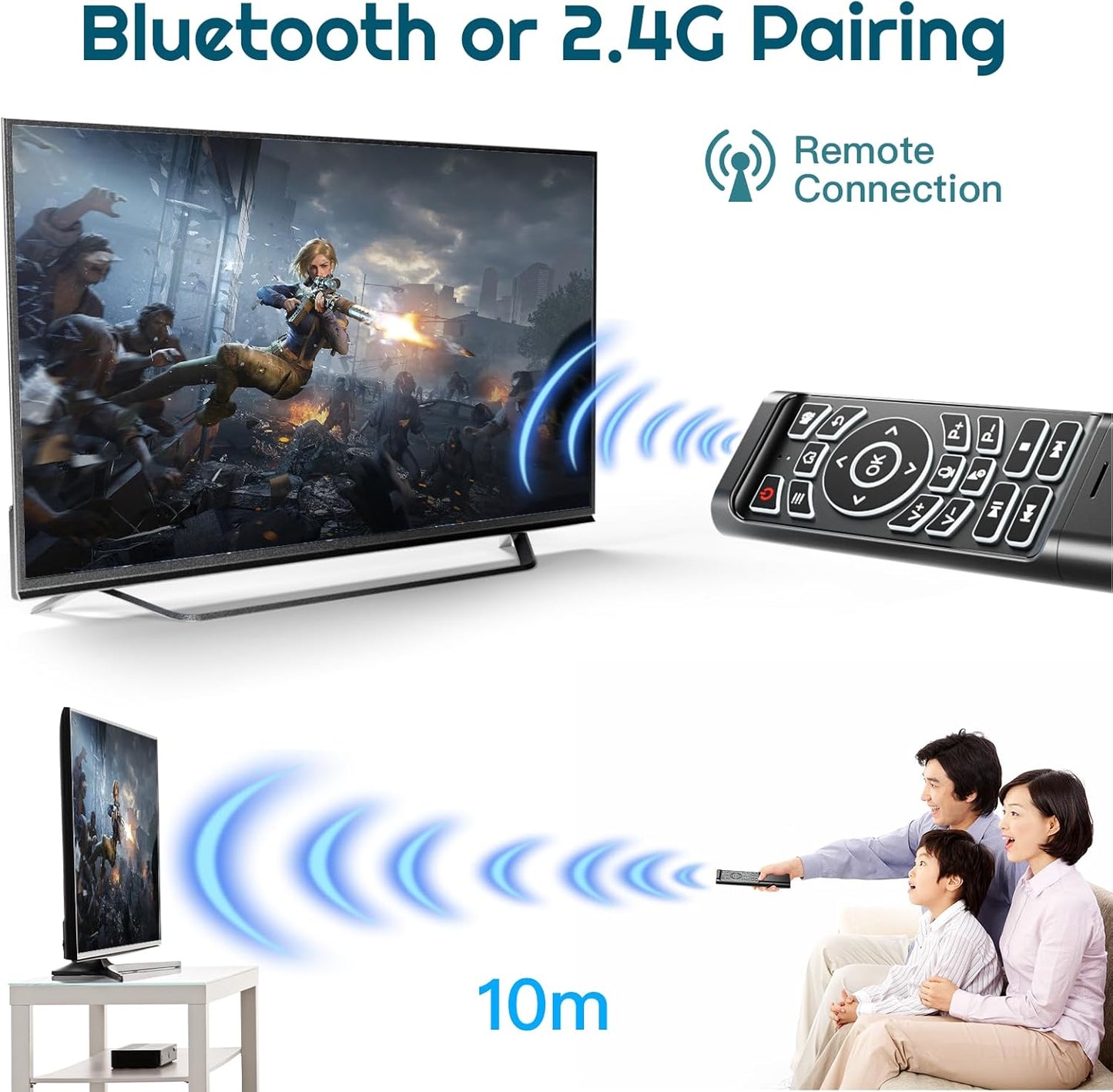 Air Fly Mouse Remote,2.4Ghz Remote Control with Air Mouse and Wireless Keyboard,Support for Android TV Box,Smart Tv,Projector,Pc,Windows,Htpc,All-In-One Pc/Tv,Mac Os,Linux,Plug and Play with USB