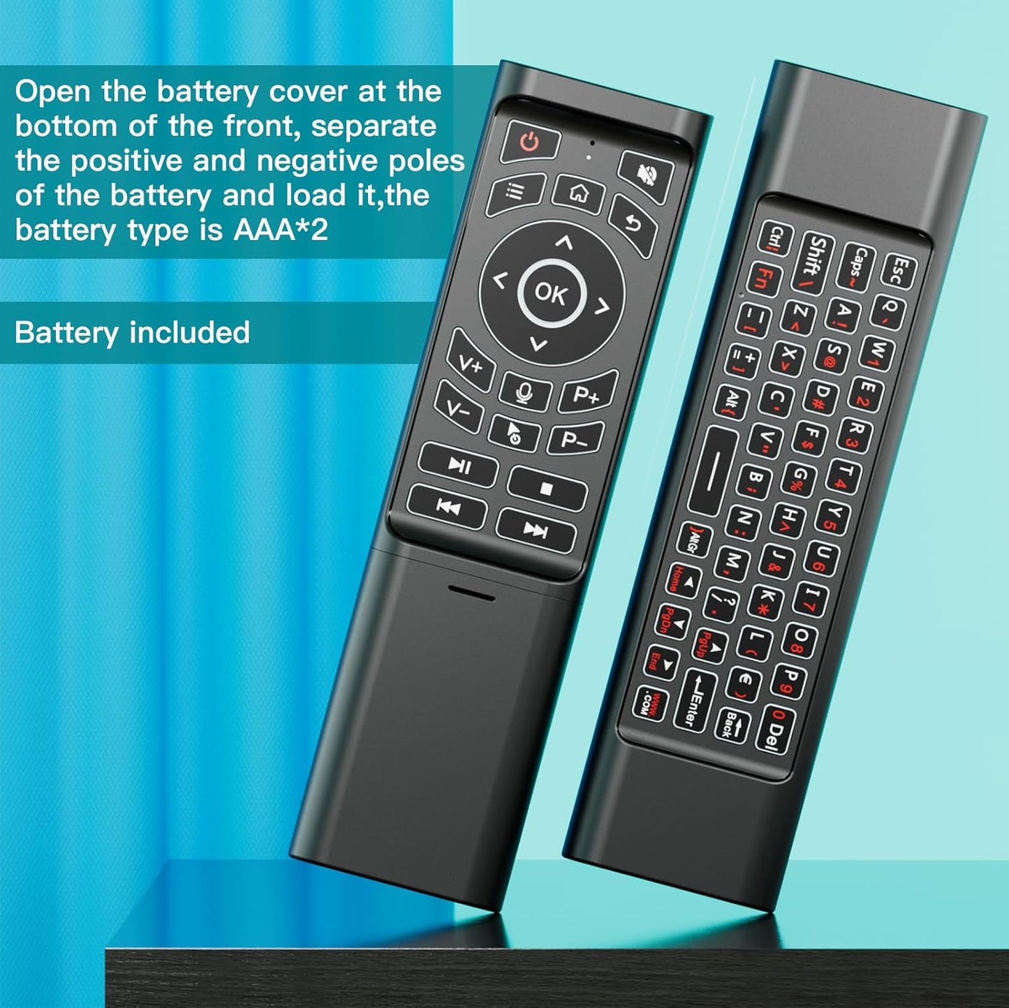 Air Fly Mouse Remote,2.4Ghz Remote Control with Air Mouse and Wireless Keyboard,Support for Android TV Box,Smart Tv,Projector,Pc,Windows,Htpc,All-In-One Pc/Tv,Mac Os,Linux,Plug and Play with USB