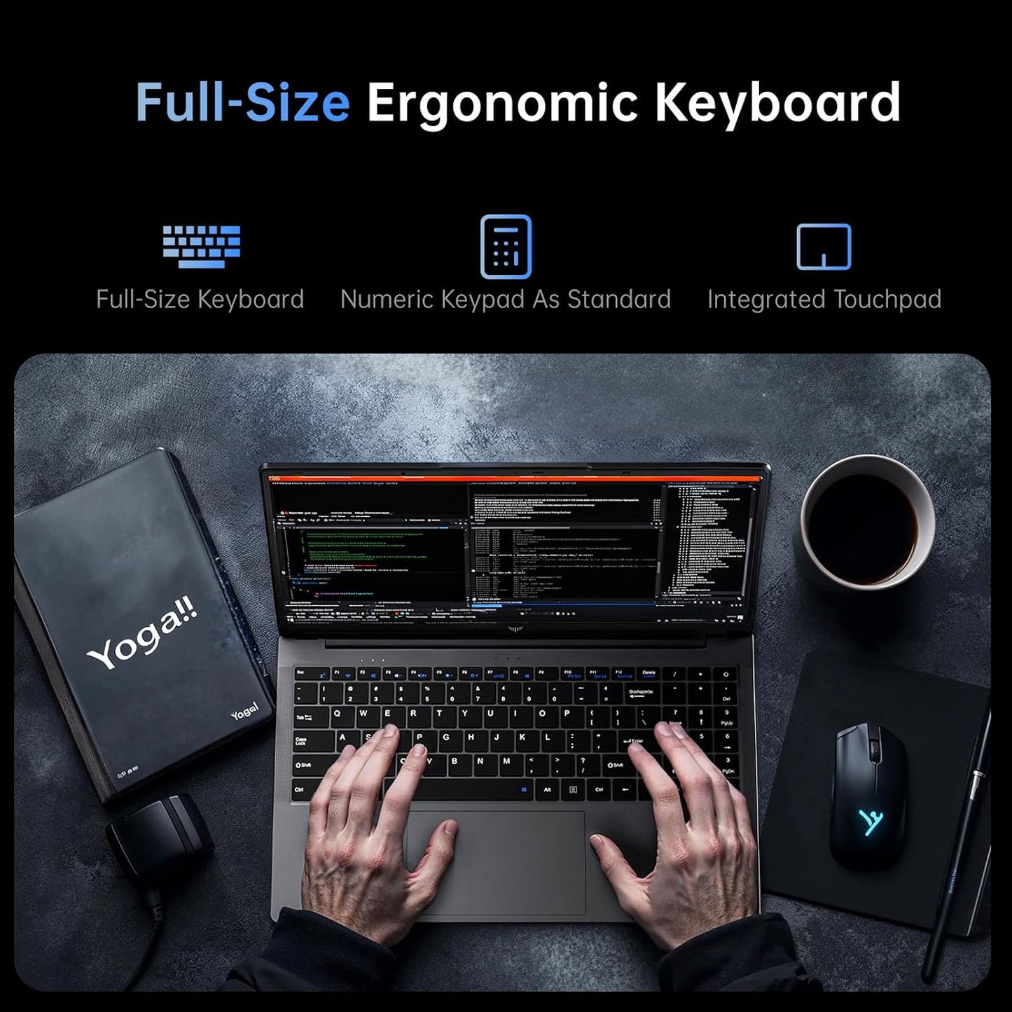15.6" Laptop Computer with Processor(Up to 3.6Ghz), 16GB RAM 512GB SSD Laptop, Windows 11 Pro Traditional Laptops with FHD Screen, Webcam, Light&Thin, HDMI, Type-C, USB3.2
