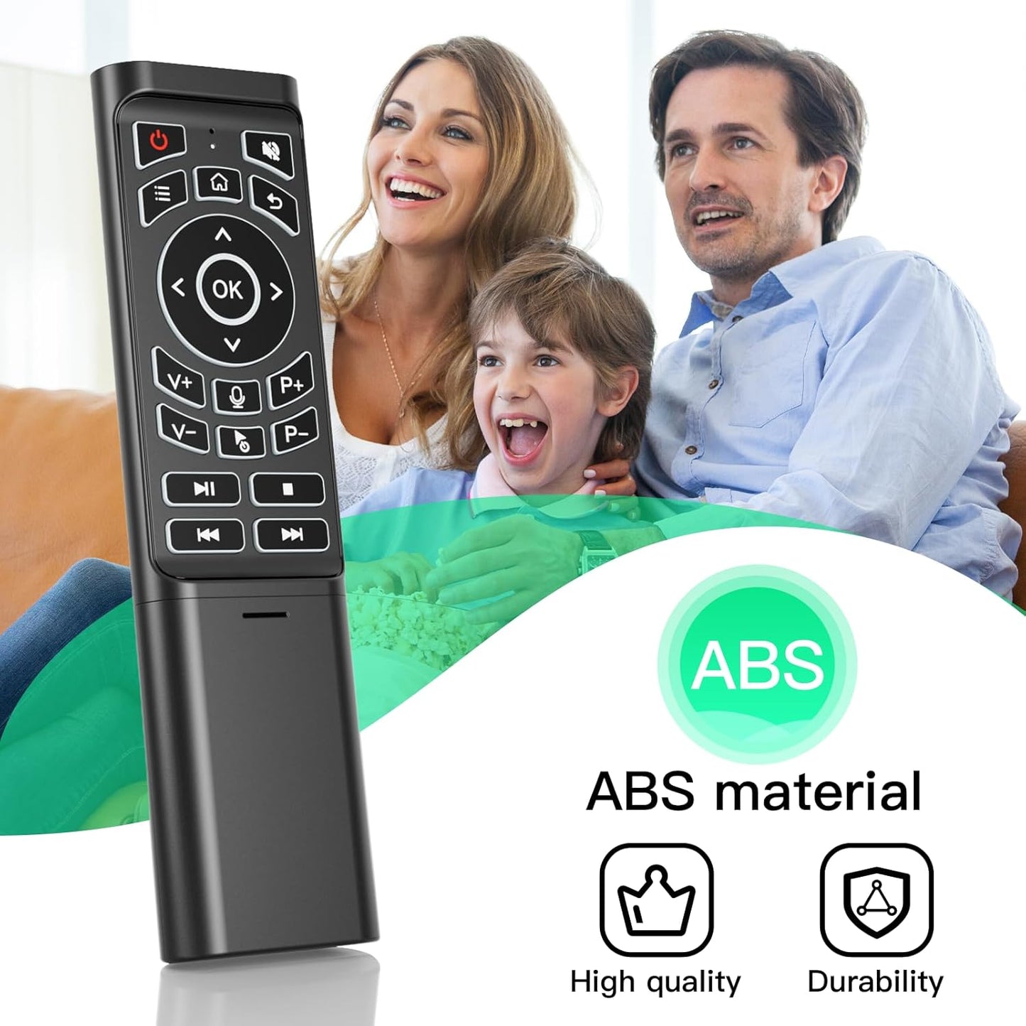 Air Fly Mouse Remote,2.4Ghz Remote Control with Air Mouse and Wireless Keyboard,Support for Android TV Box,Smart Tv,Projector,Pc,Windows,Htpc,All-In-One Pc/Tv,Mac Os,Linux,Plug and Play with USB