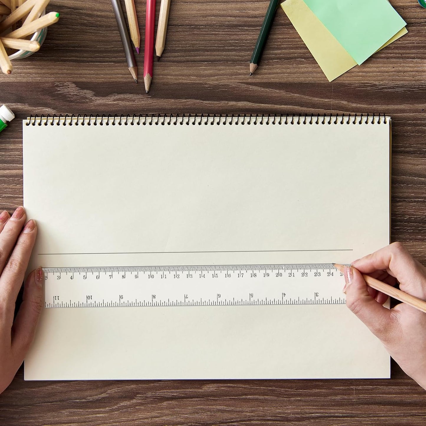 Clear Plastic Ruler 30cm 12 Pack, Plastic Ruler for School Supplies, Metric Ruler & Clear Ruler with Centimeters/Inches