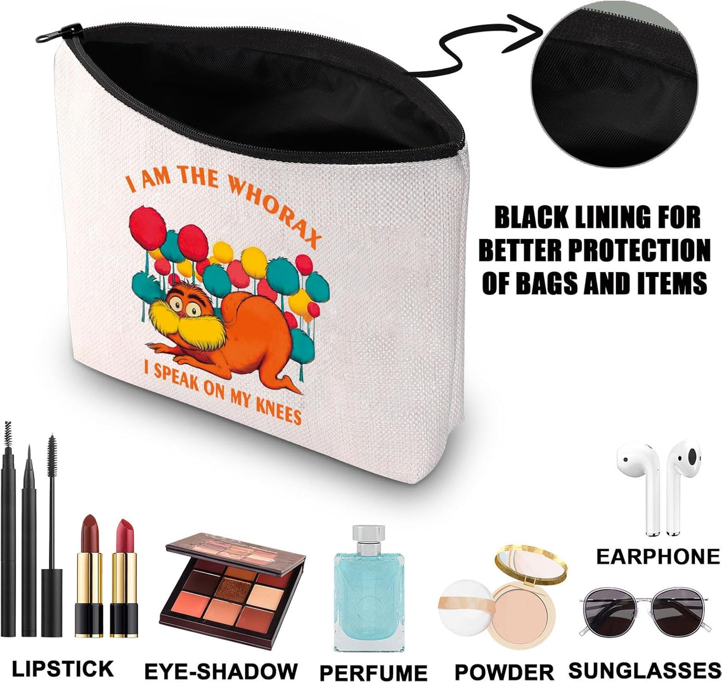 Book Lover Makeup Bag Book Character Gifts I Am the Whorax I Speak on My Knees Gifts, MY KNEES Mb, Fit