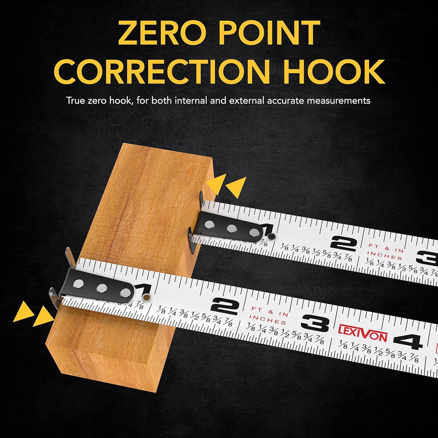 LEXIVON LX-205 25ft/7.5m AutoLock Tape Measure - 1" Wide Blade with Nylon Coating & Dual-Sided Rule Print