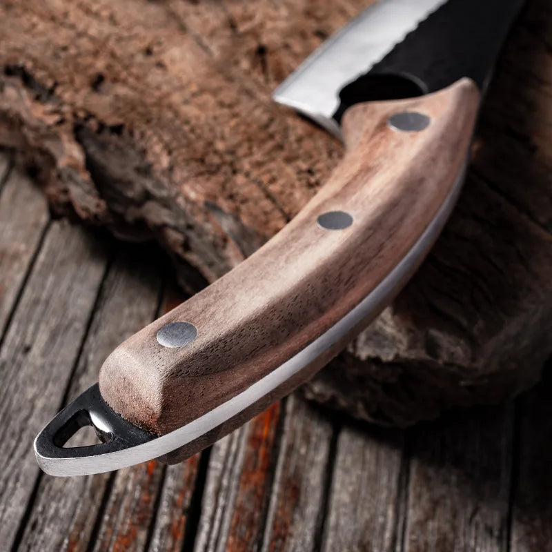 Professional Stainless Steel Boning Knife - Handmade Forged Chef's Knife for Meat, Fish & Outdoor Cooking