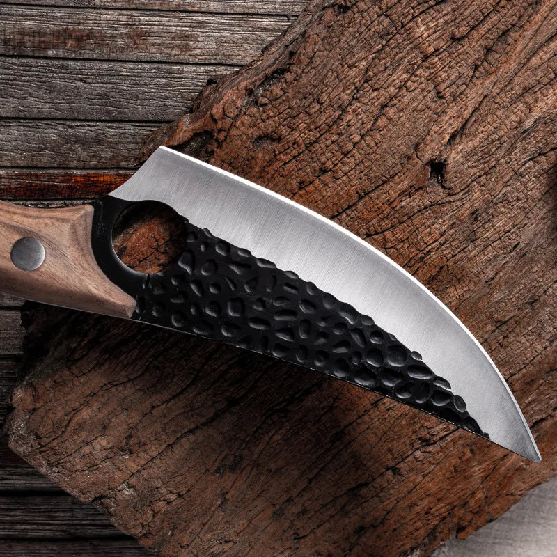 Professional Stainless Steel Boning Knife - Handmade Forged Chef's Knife for Meat, Fish & Outdoor Cooking