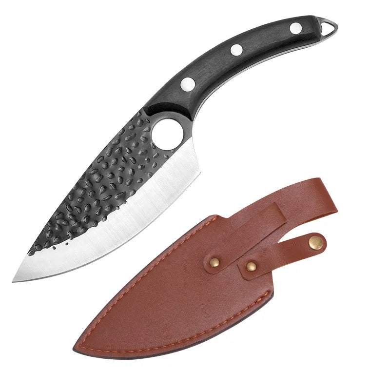 Professional Stainless Steel Boning Knife - Handmade Forged Chef's Knife for Meat, Fish & Outdoor Cooking