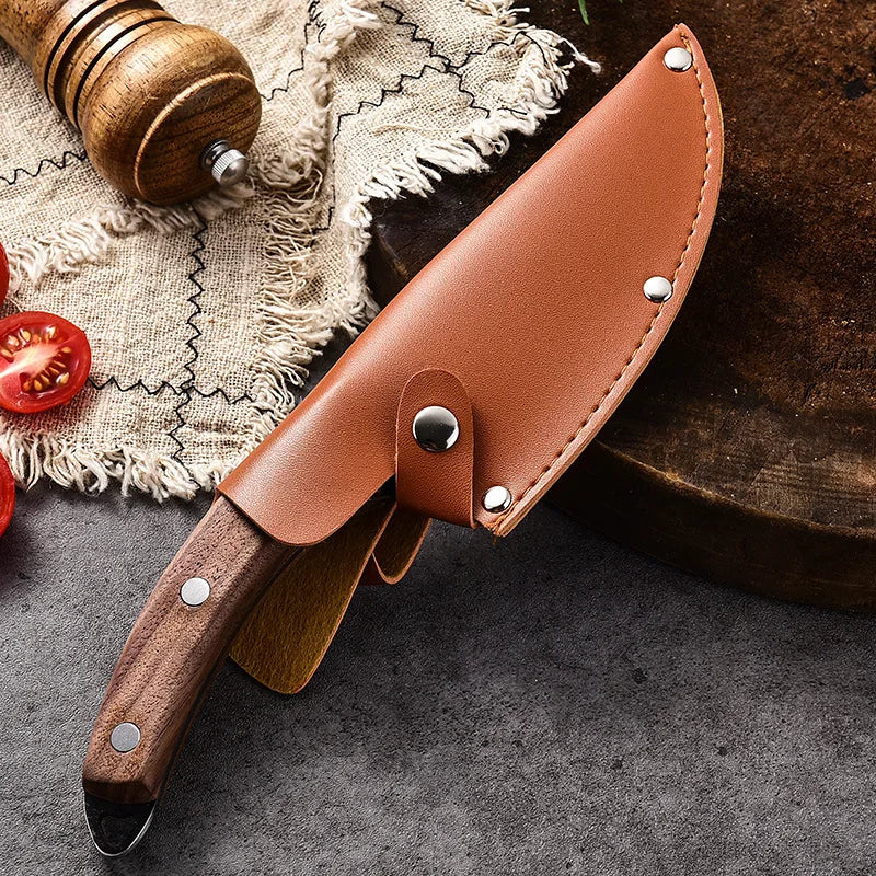 Professional Stainless Steel Boning Knife - Handmade Forged Chef's Knife for Meat, Fish & Outdoor Cooking