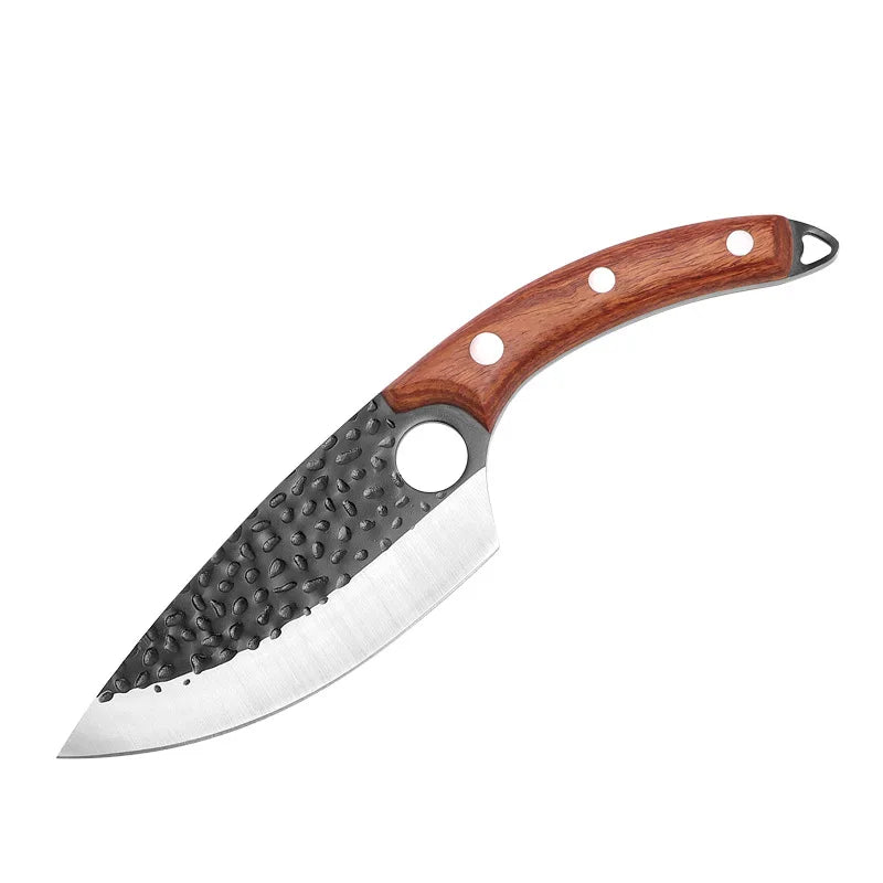 Professional Stainless Steel Boning Knife - Handmade Forged Chef's Knife for Meat, Fish & Outdoor Cooking