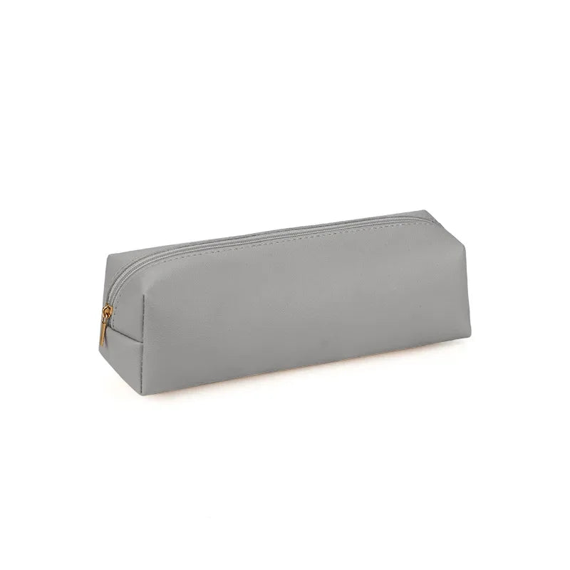 PU Leather Large Capacity Pencil Case – Korean Stationery Organizer