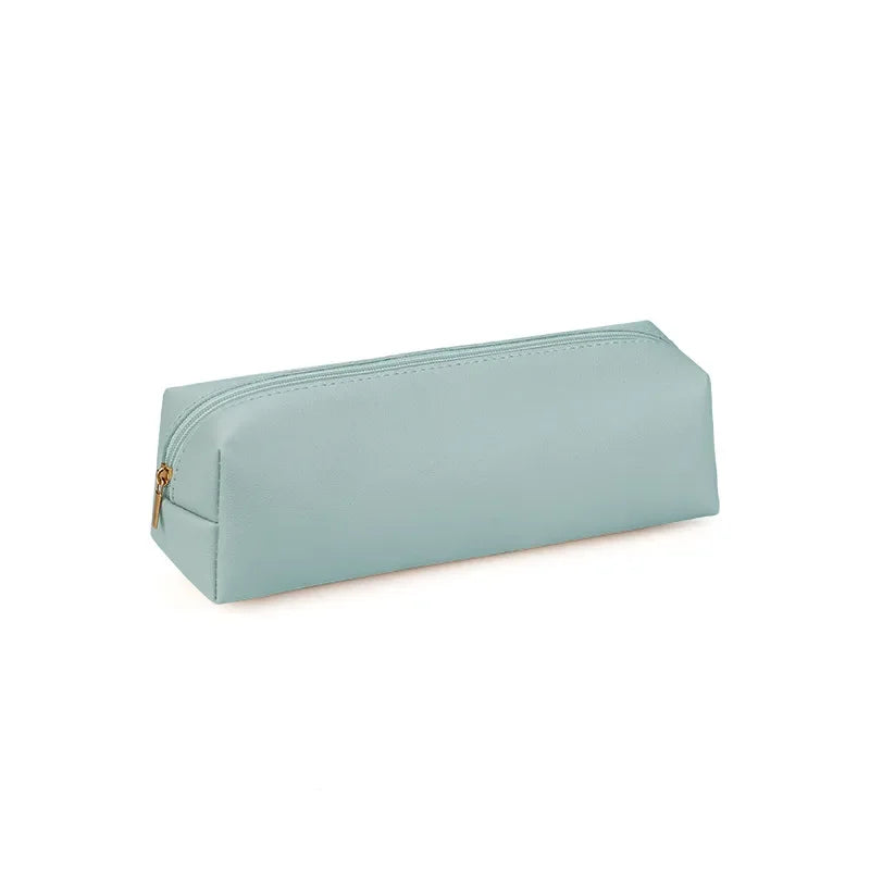 PU Leather Large Capacity Pencil Case – Korean Stationery Organizer