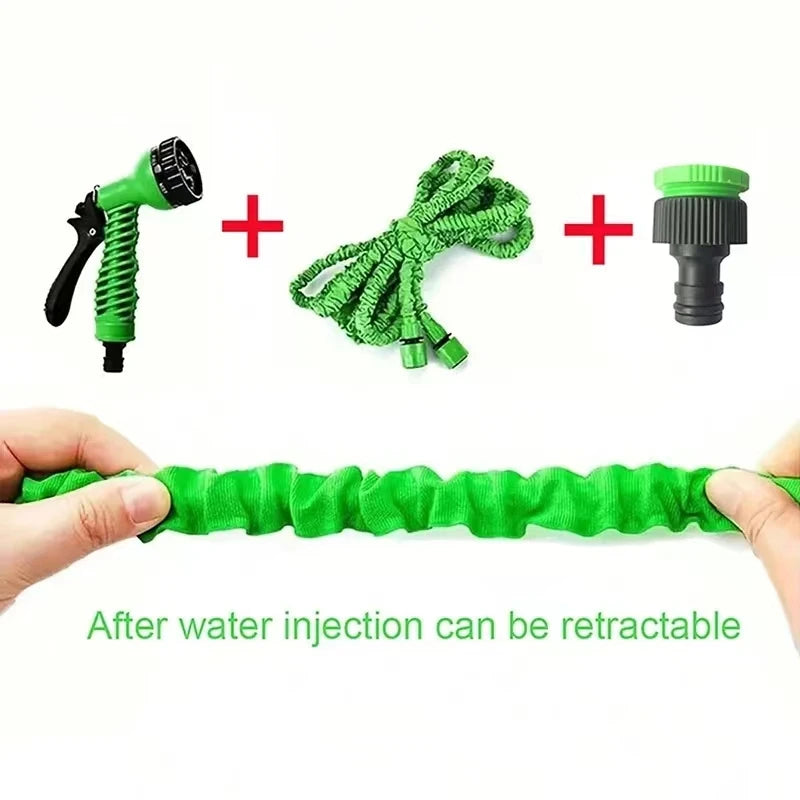 Expandable Magic Hose 25FT-200FT Lightweight Design Durable Materials W/ 7 Water Spraying Functions Hose Nozzle