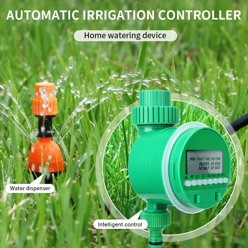 Smart Garden Irrigation Controller - LCD Display Automatic Watering Timer with Electronic Valve Control