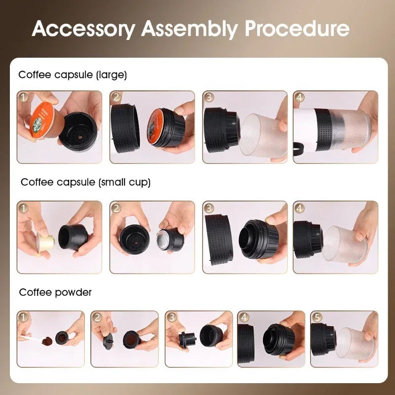 Xiaomi Youpin 3-in-1 Wireless Portable Espresso Coffee Machine - Travel Coffee Maker for Capsules & Ground Coffee