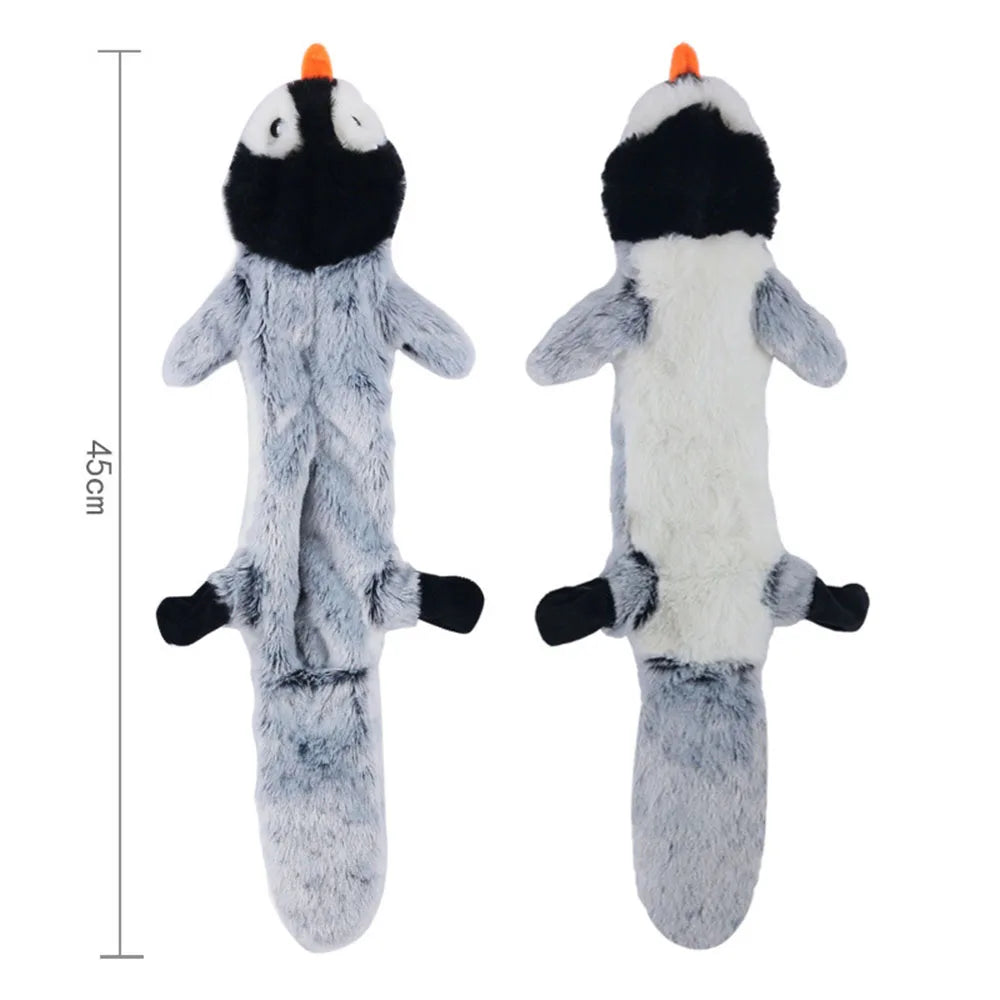 Premium Stuffing-Free Dog Toy with Multi-Squeakers - Durable Plush Animal Design with Crinkle Sound, Interactive Squeaky Chew Toy for Dogs