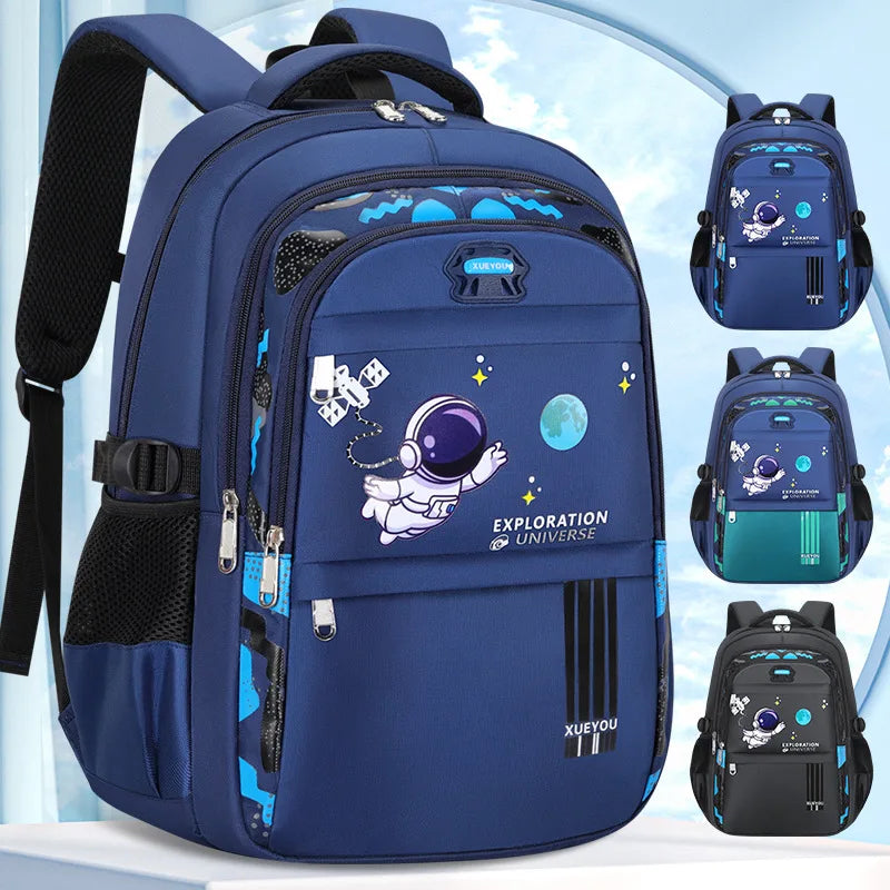Astronaut Adventure Kids Backpack – Waterproof School Bag for Boys (Small & Large Sizes)