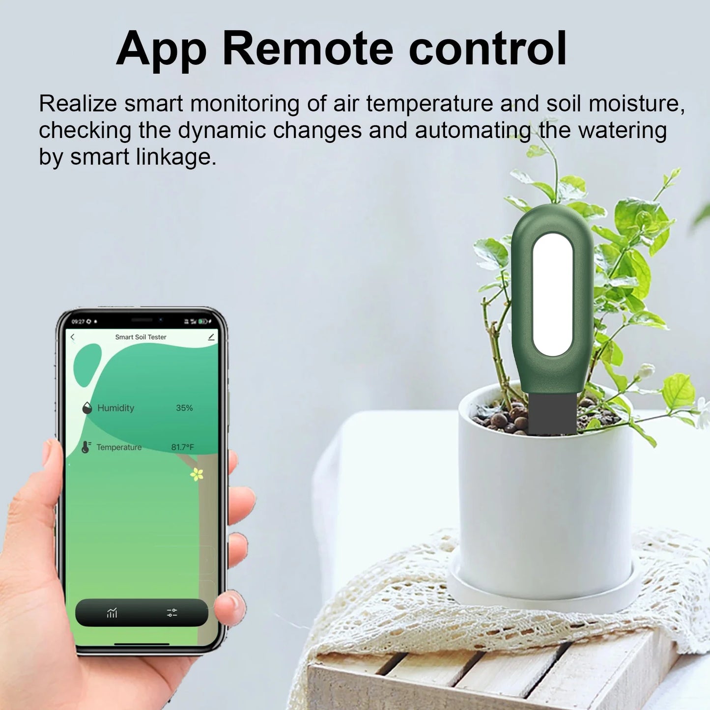 Haozee Smart Zigbee Soil Monitor - WiFi Plant Care System with Temperature & Humidity Detection for Garden Automation