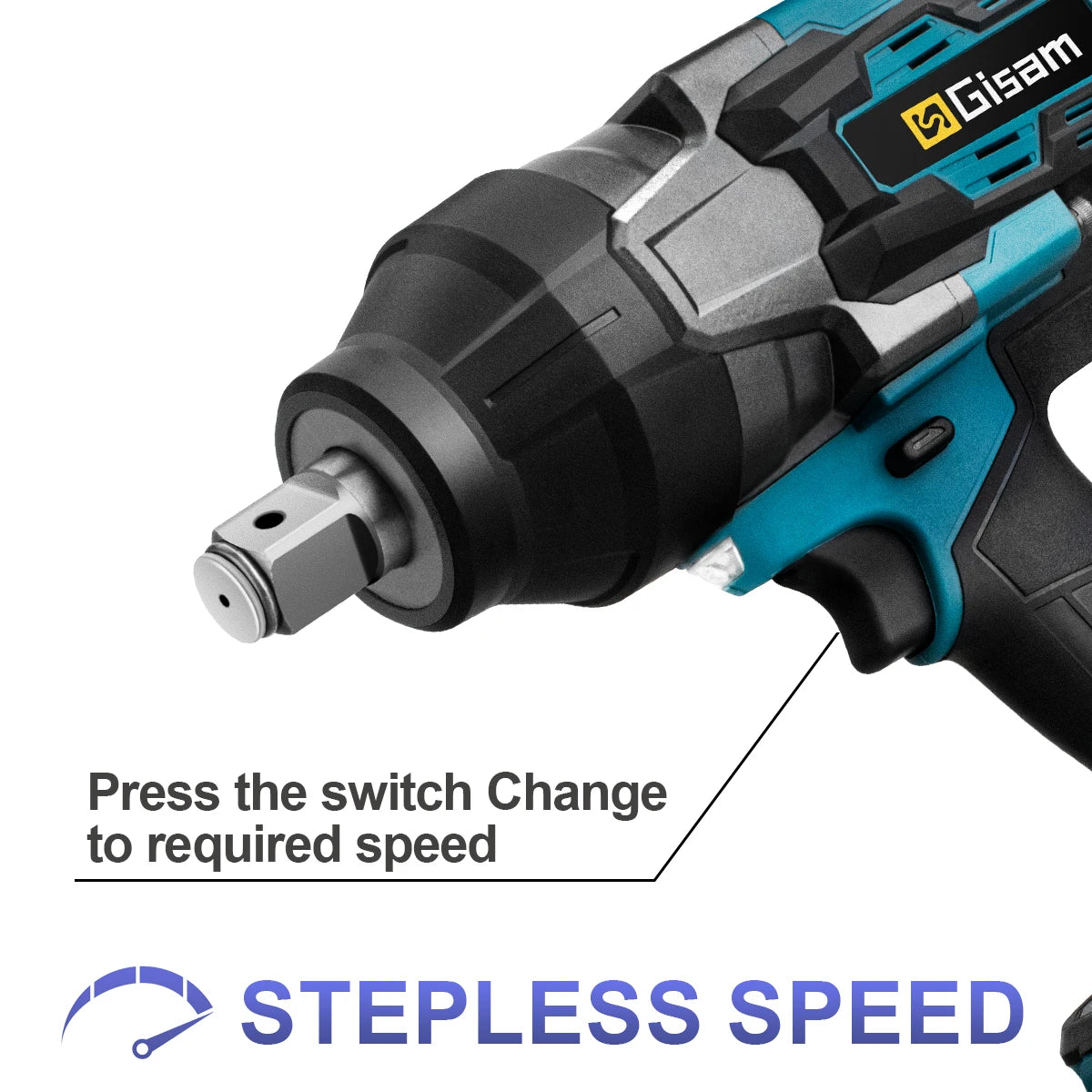 GISAM 3100N.m Ultra High-Torque Brushless Impact Wrench - 3/4" Drive Heavy-Duty Cordless Tool (Tool Only - Makita 18V Battery Compatible)