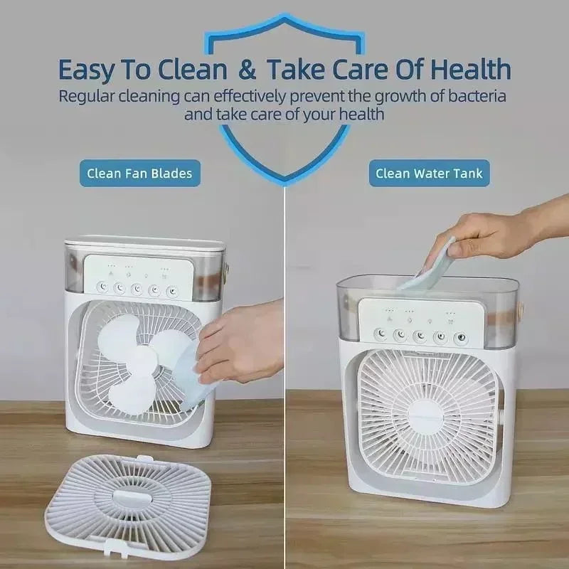 3-in-1 Multifunction Air Conditioner- Humidifying Fan with LED Mood Light
