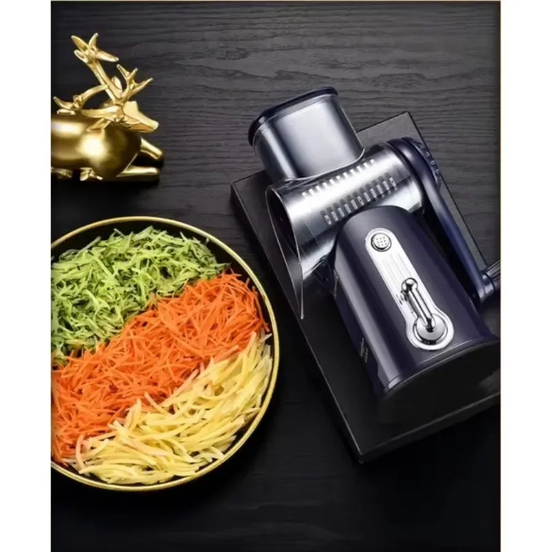 Multifunctional Manual Drum Grater & Vegetable Slicer – Rotary Cheese Grater, Food Shredder, and Meat Grinder