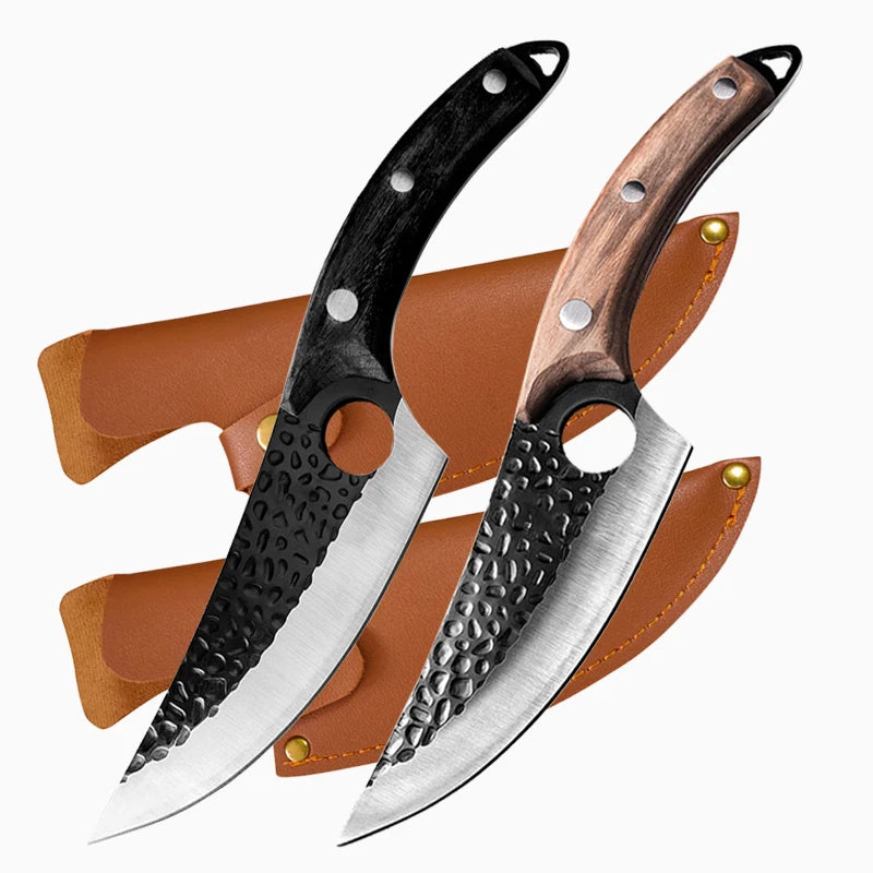 Professional Stainless Steel Boning Knife - Handmade Forged Chef's Knife for Meat, Fish & Outdoor Cooking