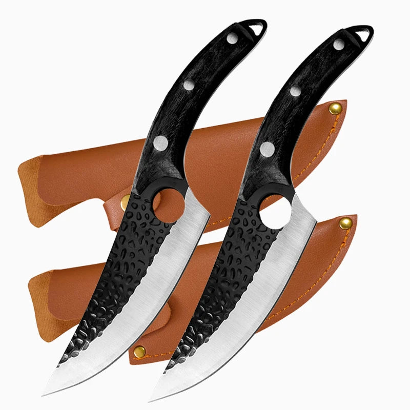 Professional Stainless Steel Boning Knife - Handmade Forged Chef's Knife for Meat, Fish & Outdoor Cooking