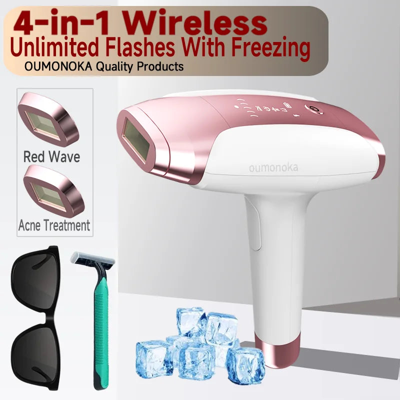 All-in-One IPL Laser Hair Removal & Grooming Device – Permanent Epilator, Shaver & Hair Straightener