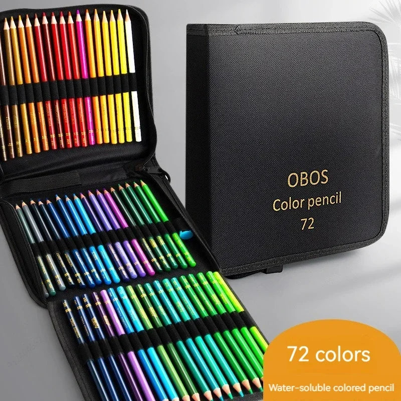 72/48 Colored Pencils Oil / Watercolor Color Pencils with Cloth Bag for Professional Drawing Sketching Art Supplies