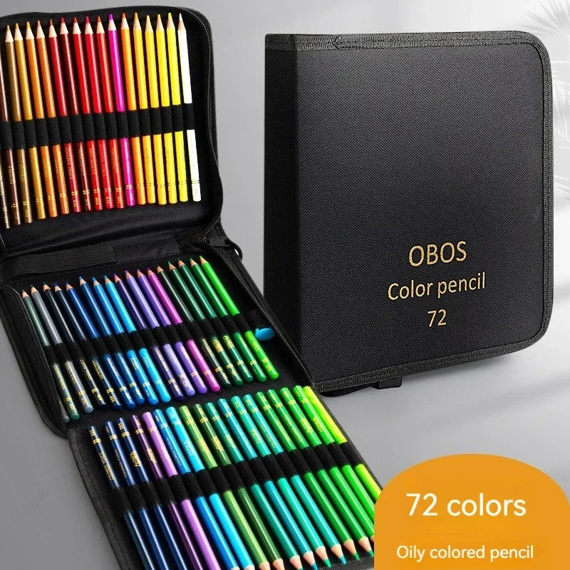 72/48 Colored Pencils Oil / Watercolor Color Pencils with Cloth Bag for Professional Drawing Sketching Art Supplies