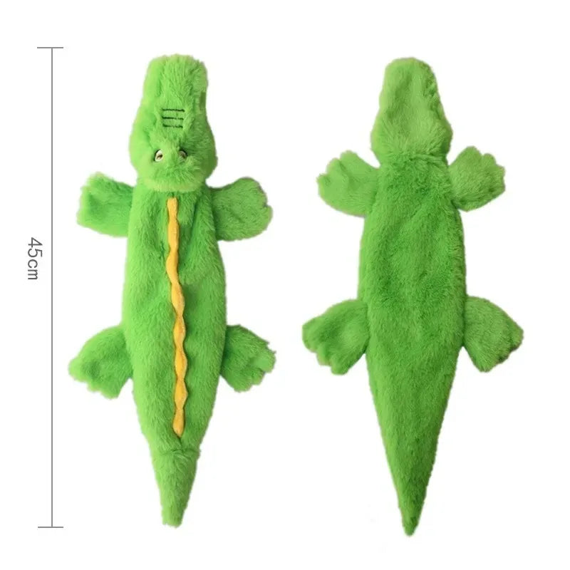 Premium Stuffing-Free Dog Toy with Multi-Squeakers - Durable Plush Animal Design with Crinkle Sound, Interactive Squeaky Chew Toy for Dogs
