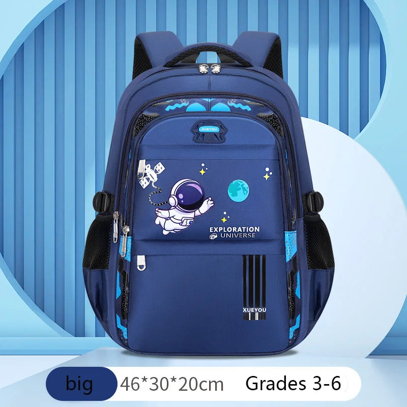 Astronaut Adventure Kids Backpack – Waterproof School Bag for Boys (Small & Large Sizes)